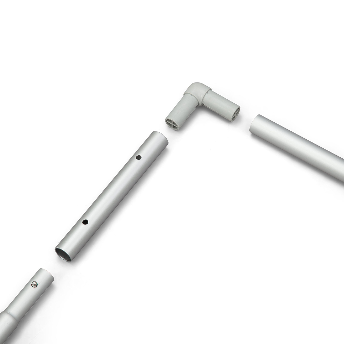 Mobile flagpole Economy, detail of assembly pole / bracket