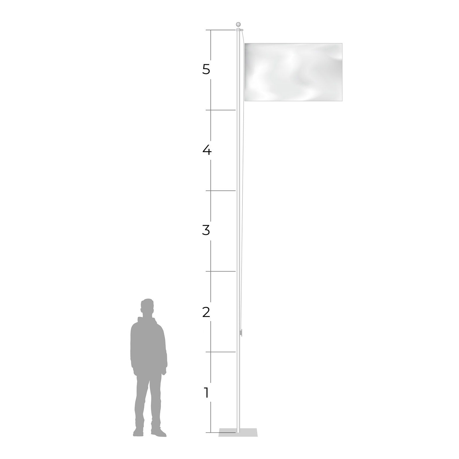 Mobile Flagpole Economy - Available Heights