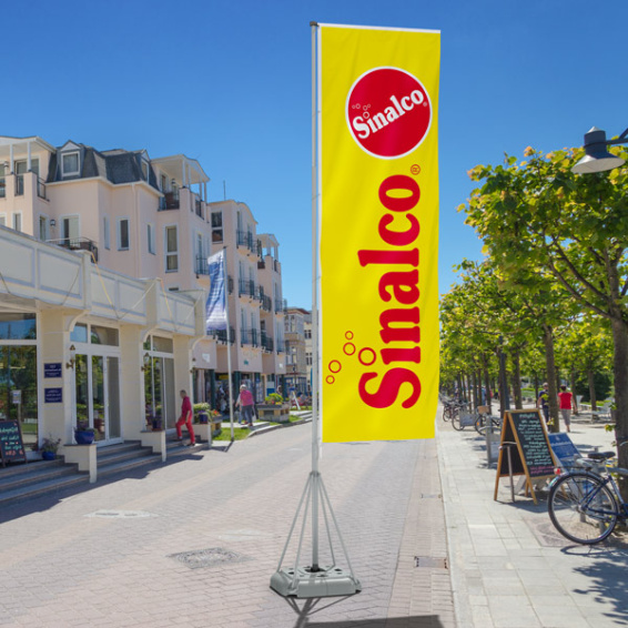 Mobile flagpole T-Pole® 100 with water-fillable base 70 l