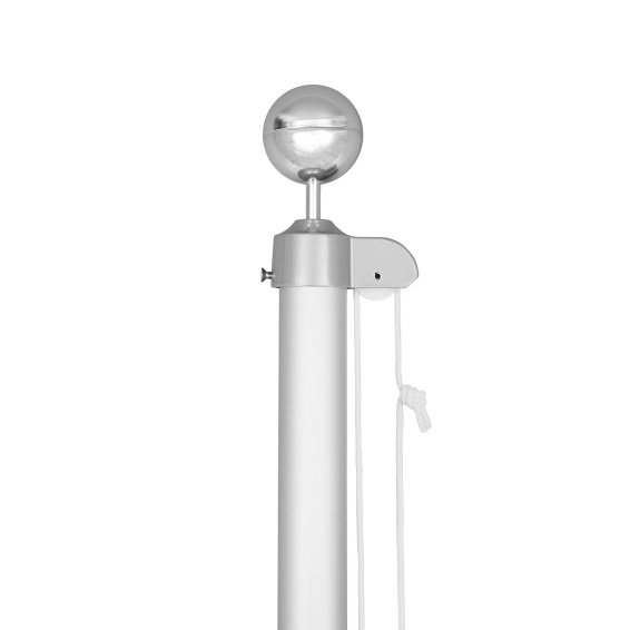 Mobile Flagpole Economy, pole top with finial ball
