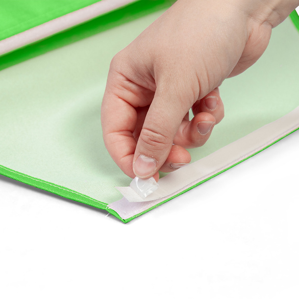 Double-sided adhesive tape on the back of the hook and loop tape