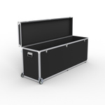 Trolley box: Lid can be positioned upright, with padded interior and edges