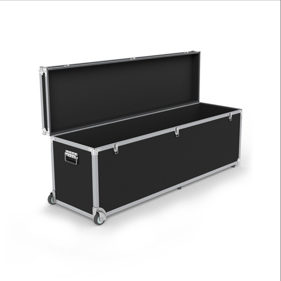 Trolley box: lid can be positioned upright, with padded interior and edges
