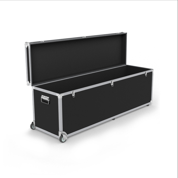 Trolley box: lid can be positioned upright, with padded interior and edges