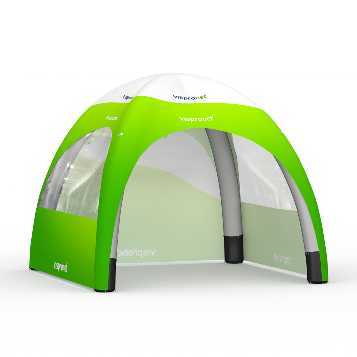 Event Tent Air 3 x 3 m, 1 Solid Wall + 2 Walls with Panoramic Window