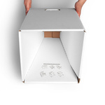 Cardboard stool can be assembled in a few simple steps.