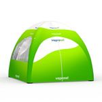 Event Tent Air 3 x 3 m with 3 Walls Featuring Panoramic Windows and 1 Wall with Entrance