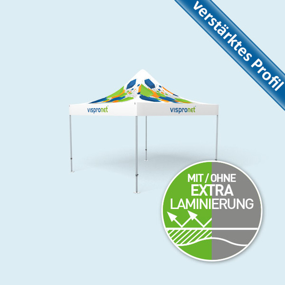 Premium Pop-up Canopy 3 x 3 m, Roof & Valance with Print, without Tent Walls