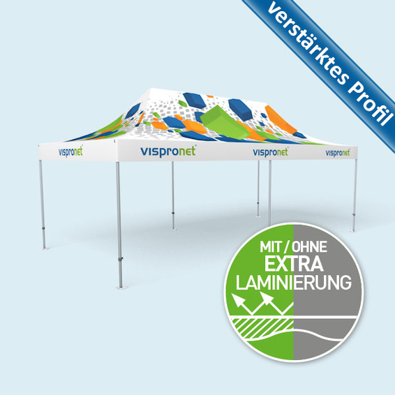 Premium Folding Pavilion 4 x 8 m, Roof & Valance with Print, without Tent Walls