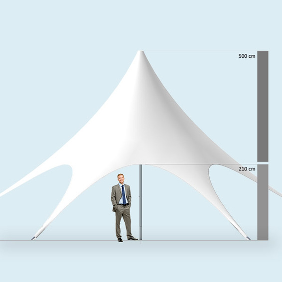 Star pavilion/star tent ø 12 m unprinted, system height