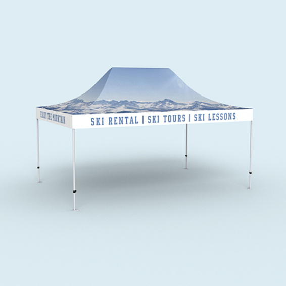 Premium folding pavilion, fully printable in digital print