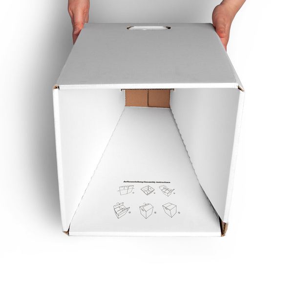 Cardboard stool can be assembled in a few simple steps.