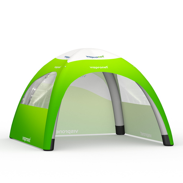 Event Tent Air 4 x 4 m, 1 Solid Wall + 2 Walls with Panoramic Window