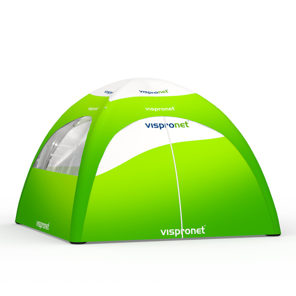 Event Tent Air 4 x 4 m, 1 Wall with Entrance + 3 Walls with Panoramic Window