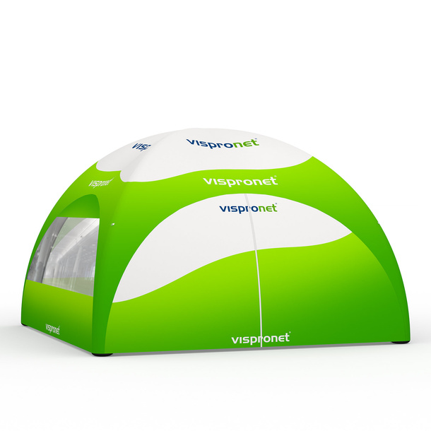 Event Tent Air 6 x 6 m, 1 Wall with Entrance + 3 Walls with Panoramic Window
