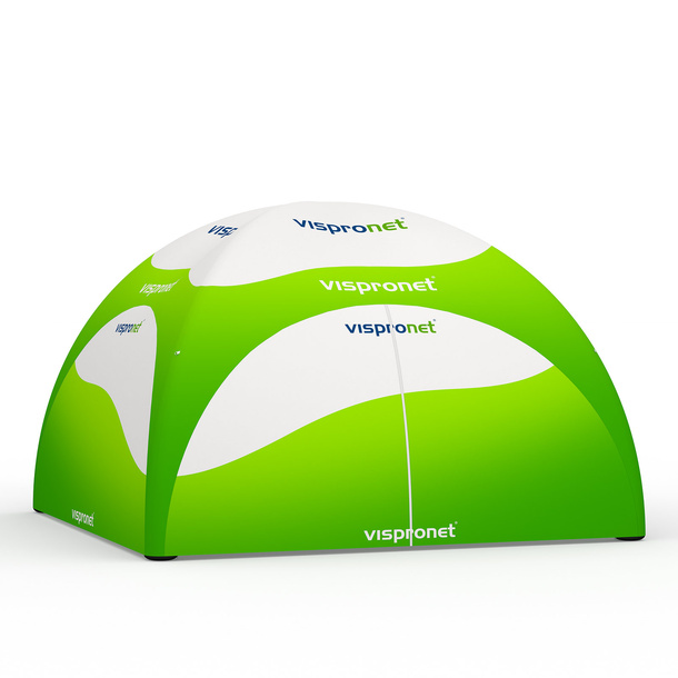 Event Tent Air 6 x 6 m with 3 Solid Walls and 1 Wall with Entrance