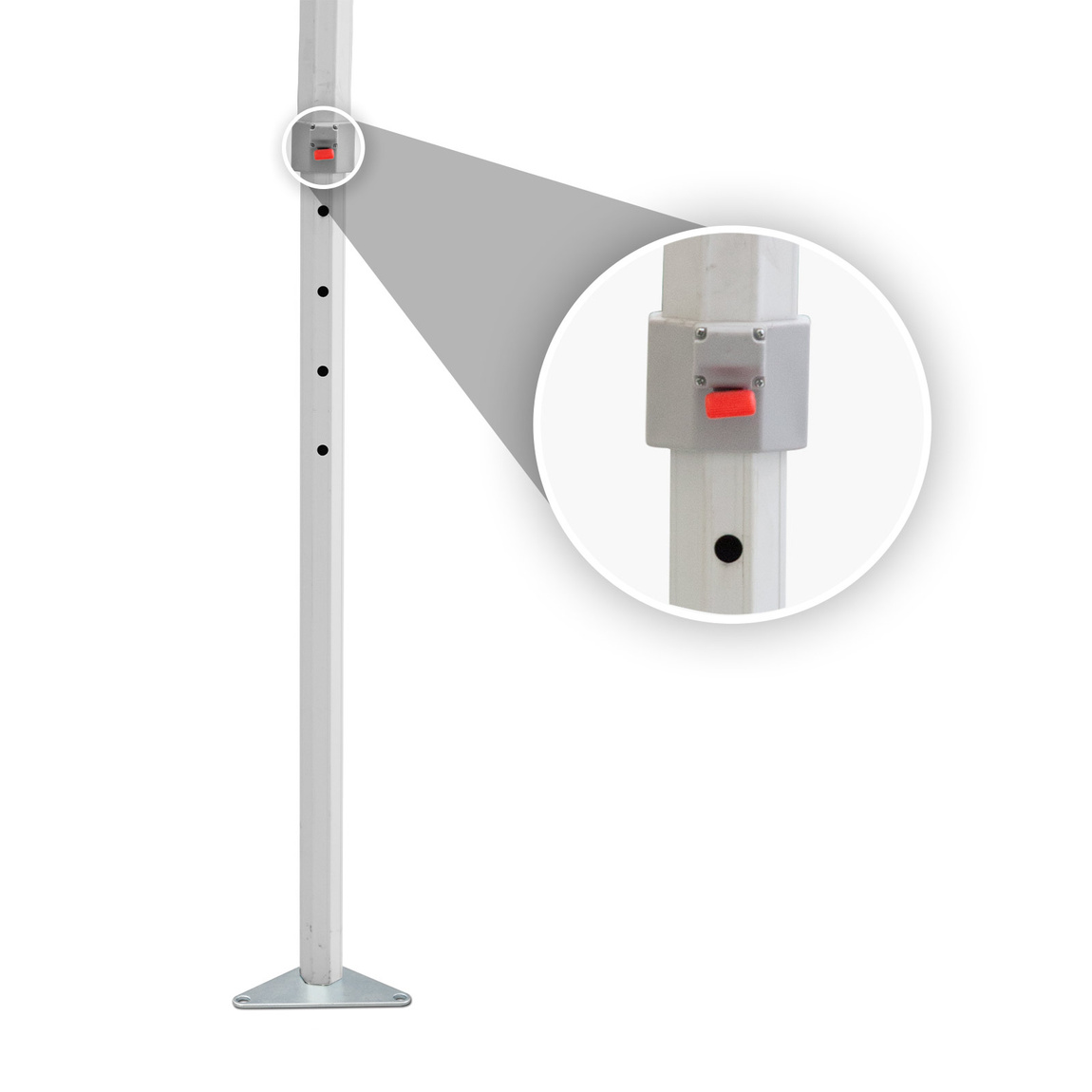 Pass-through height adjustable in 4 increments