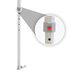 Pass-through height adjustable in 5 increments