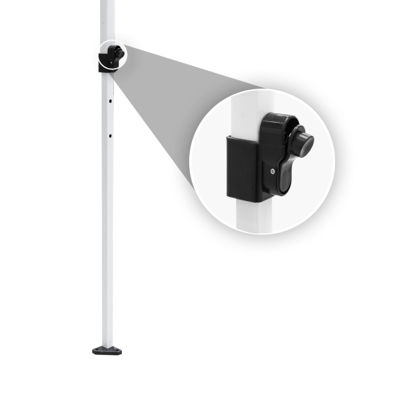 Pass-through height adjustable in 3 steps, locking mechanism with lever (spring mechanism)