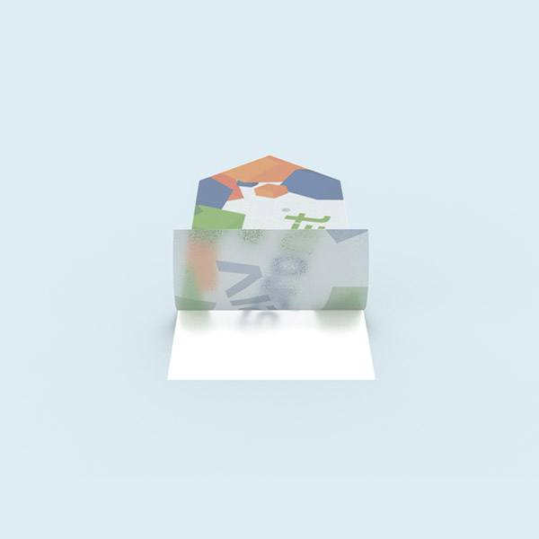 Without white printing: design translucent, unprinted areas silver-gray/translucent