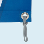 Perforated PVC banner including 130 mm tensioning elastic band