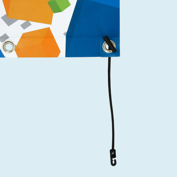 Mounting variant: tension rubber with toggle and plastic hooks, 300 mm