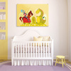 Children’s room accessory: poster with stainless steel clamp spacer