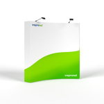 Trade Show Wall Pop-Up Hook-and-Loop Curved 3 x 3, Lighting Optional
