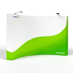 Trade Show Wall Pop-Up Hook-and-Loop Curved 5 x 3, Lighting Optional