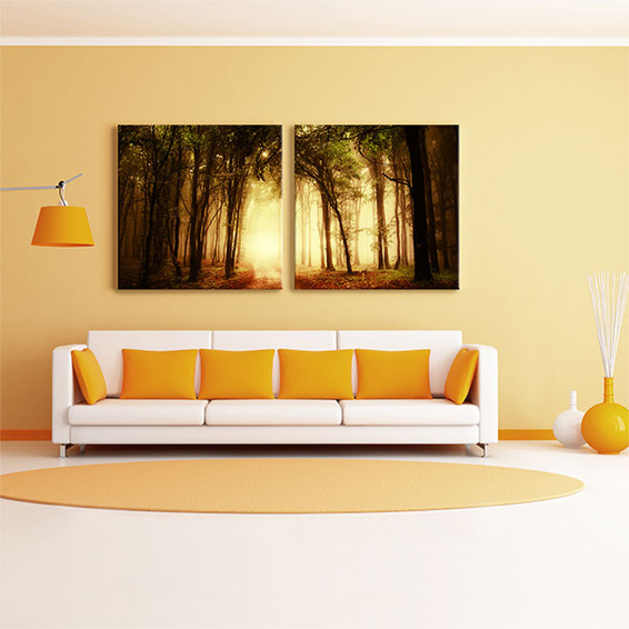 Stylish interior decoration: poster / photo canvas with stretcher frame