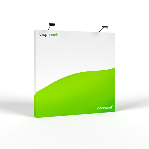 Trade Show Pop-Up Wall Velcro 3 x 3 with Side Covering, Optional Lighting
