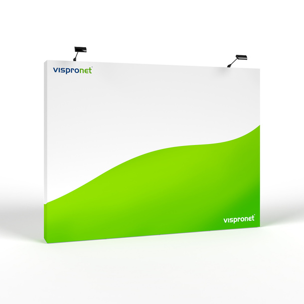 Trade Show Wall Pop Up Velcro 4 x 3 with Side Covering, Optional Lighting