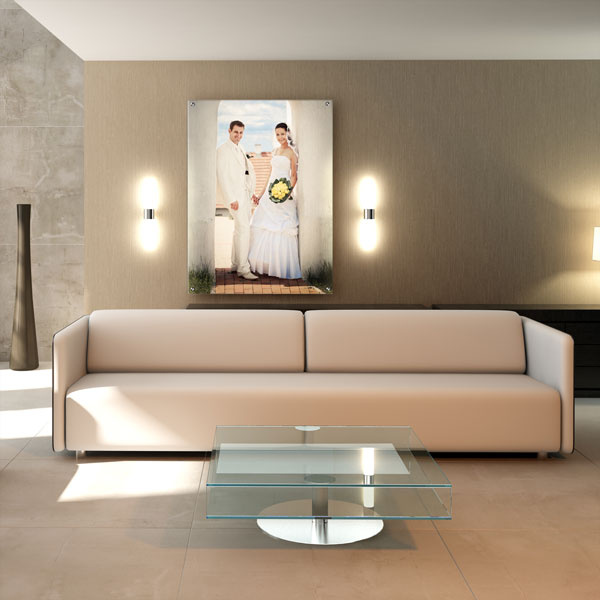 Your wedding photo as a poster on an aluminum composite panel