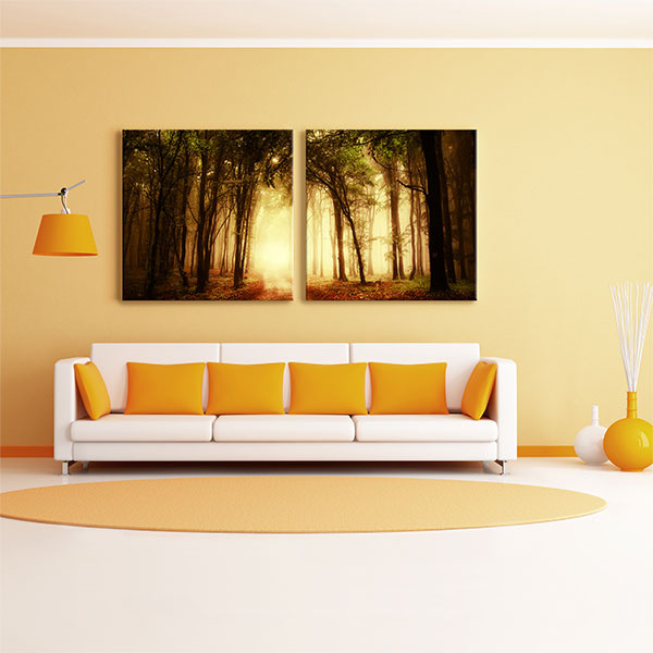 Stylish interior decoration: poster / photo canvas with stretcher frame
