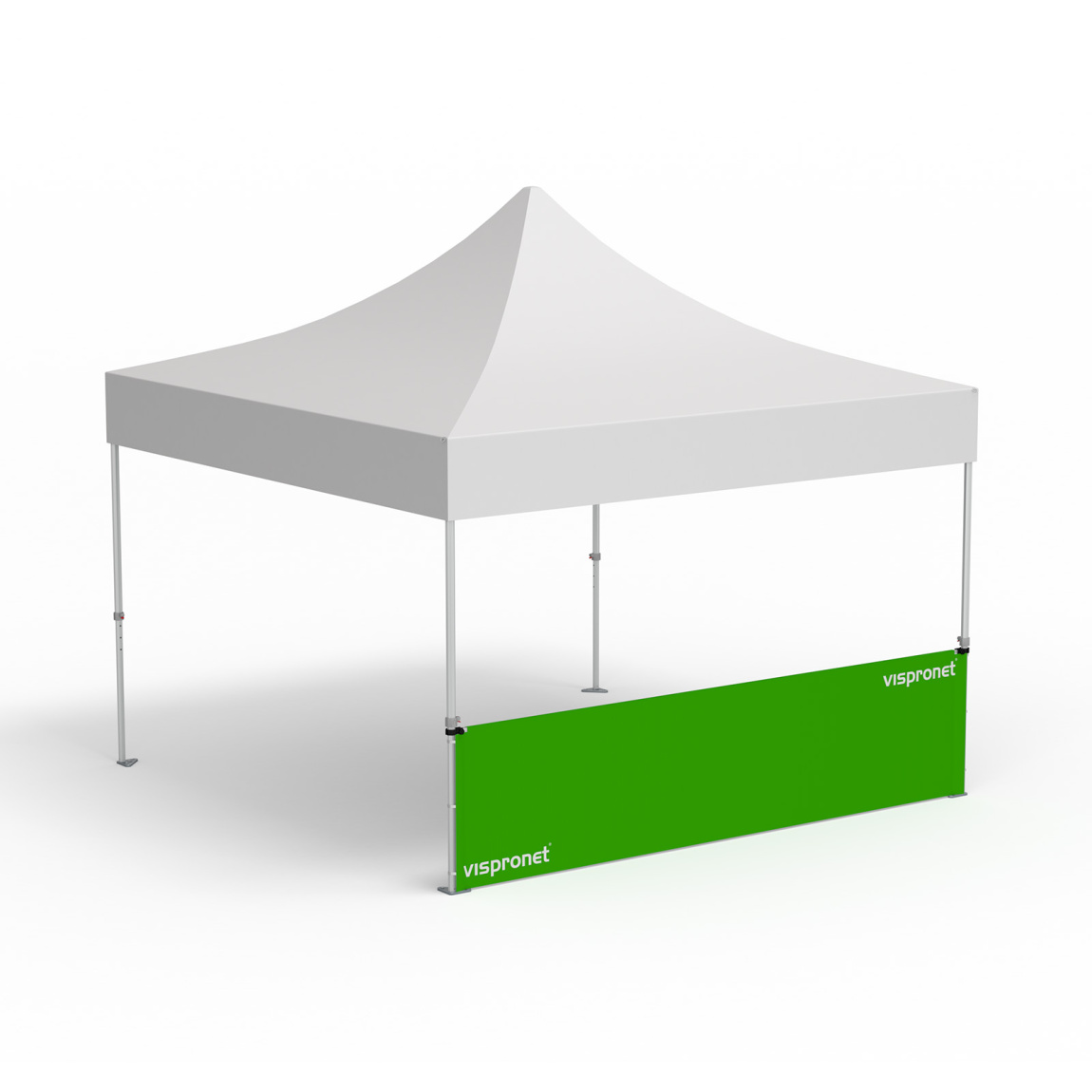 Folding Pavilion Select, example with 1 half-height wall 4 m