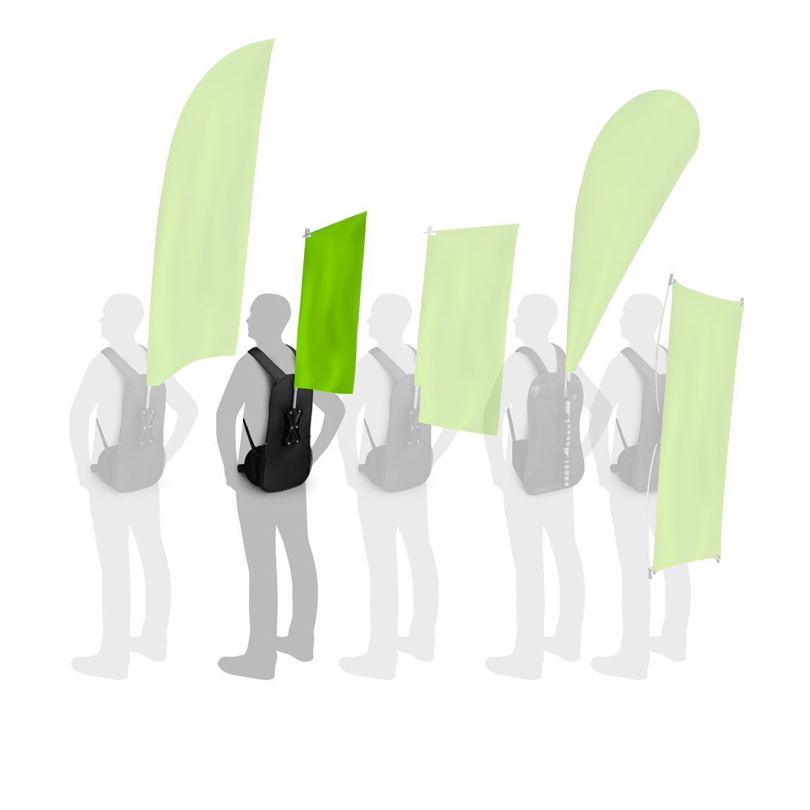 Promotion backpack with flag  and other shapes