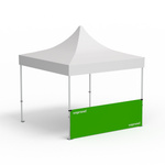 Premium folding pavilion, example with 1 half-height wall 3 m