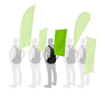 Promotion backpack with flag  and other shapes