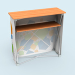 Promotion Counter with Velcro, Rear Side with Storage Shelf (Beech)