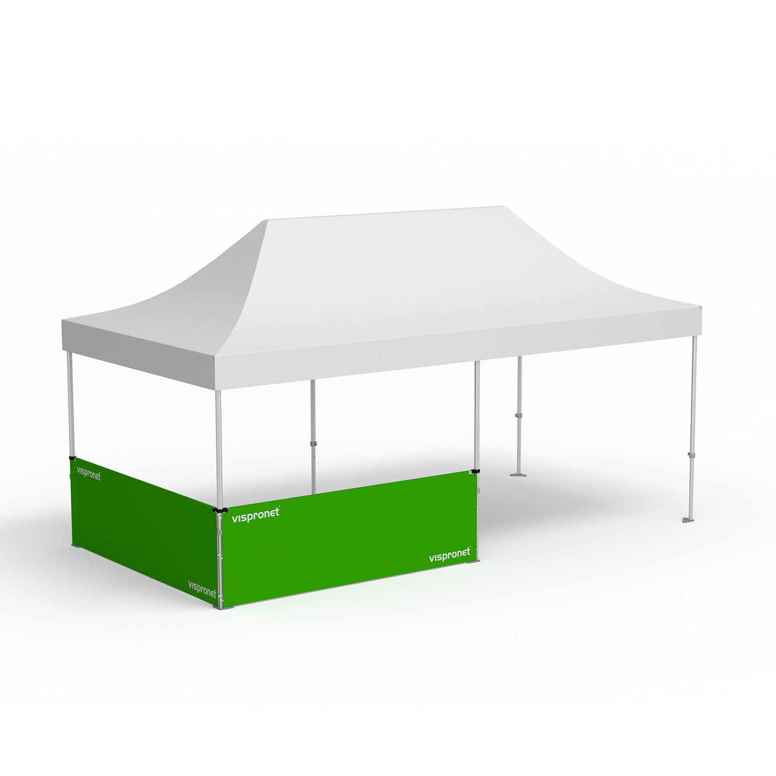 Pop-up pavilion, example with 2 half-height walls