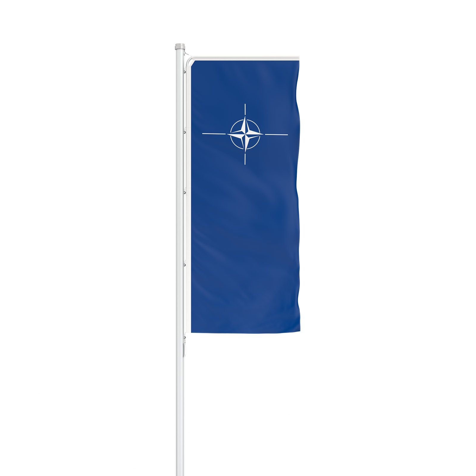 NATO Flag in Portrait Format with Basic Flag Presenter