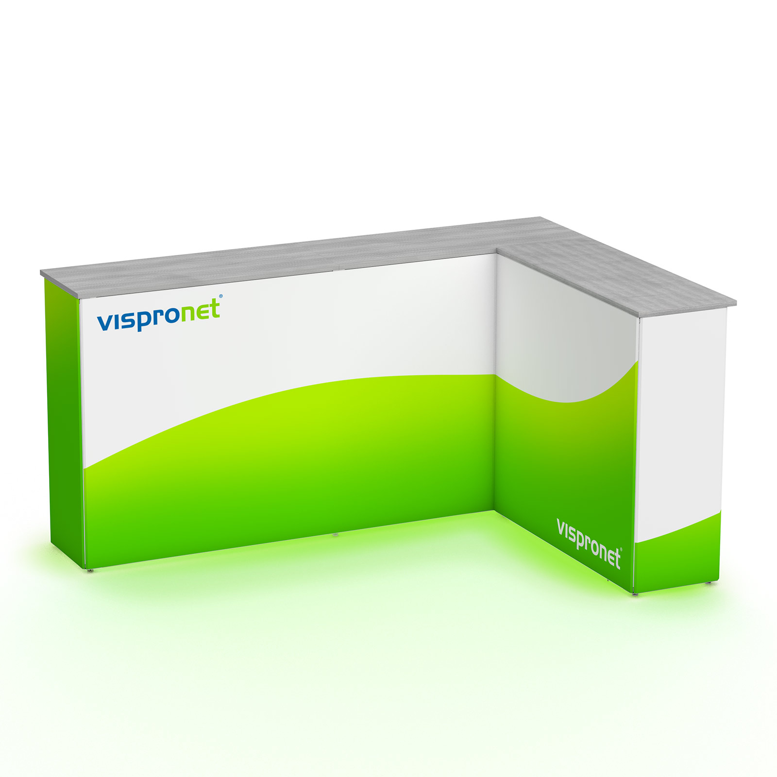Promotion Counter LED left corner - printed all around, rear view