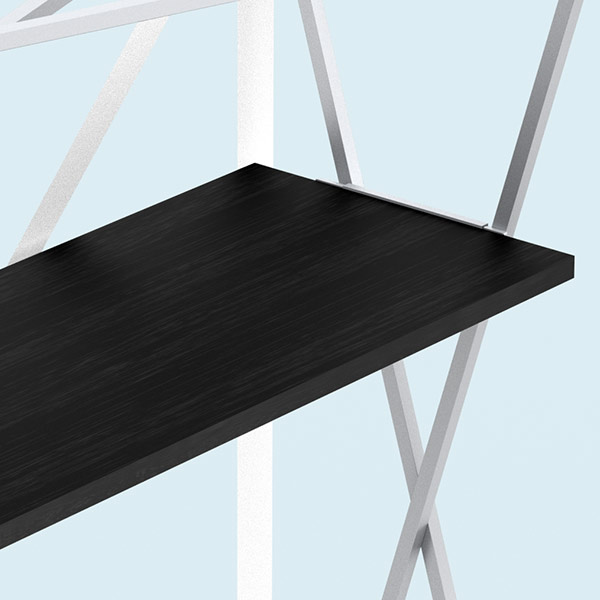 Promotion Counter Velcro, Detail: Shelf made of wood, black