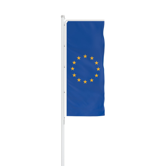 Council of Europe/EU flag in portrait format with Flag Presenter Basic