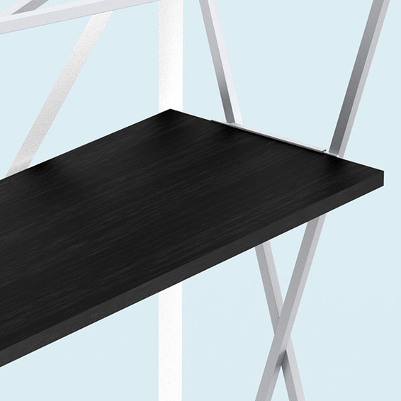 Promotion Counter Velcro, Detail: Shelf made of wood, black