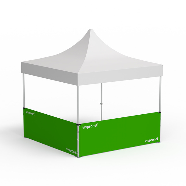 Folding Pavilion Select, example with 2 half-height walls