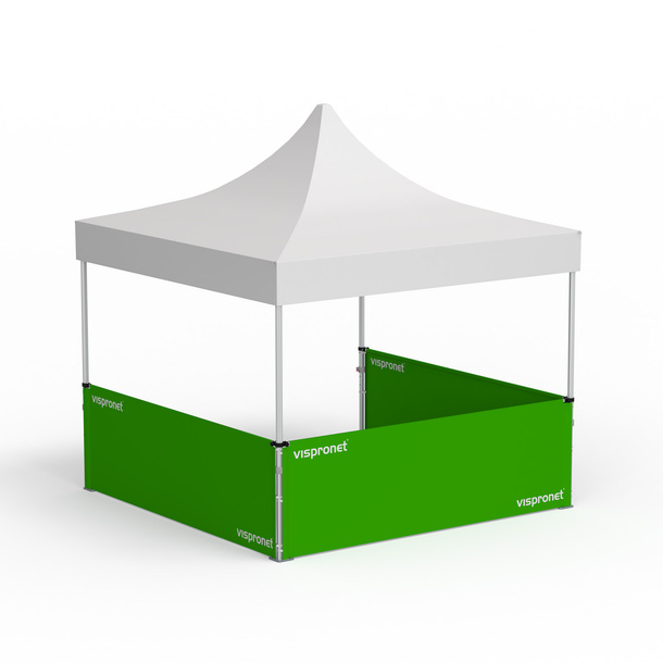 Folding Pavilion Select, example with 3 half-height walls