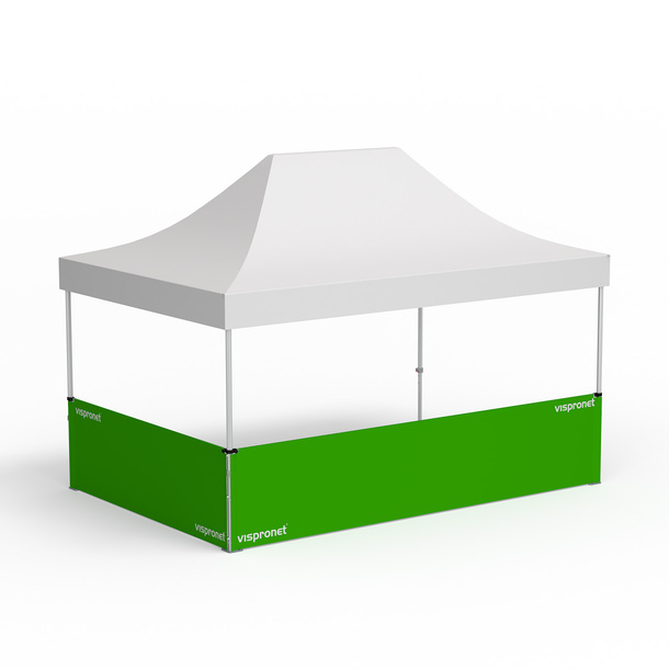 Pop-up pavilion, example with 2 half-height walls