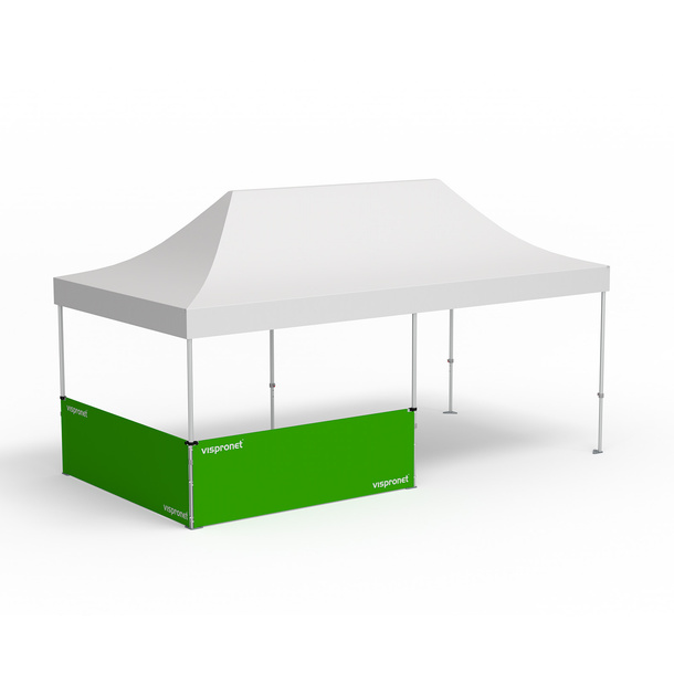 Pop-up pavilion, example with 2 half-height walls