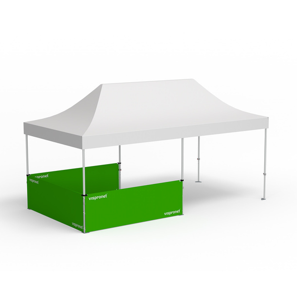 Pop-up pavilion, example with 3 half-height walls